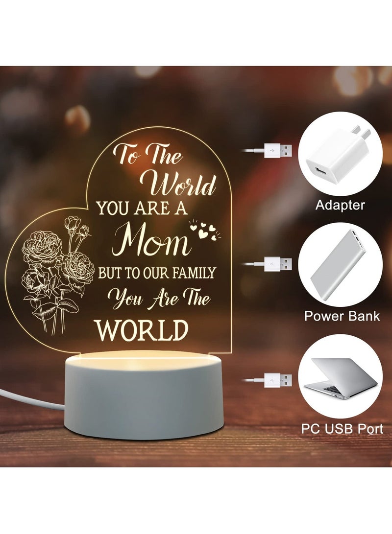 Gifts for Mom from Daughter Son, Birthday Gifts, Engraved Night Light, Thanksgiving, Mothers Day, Son