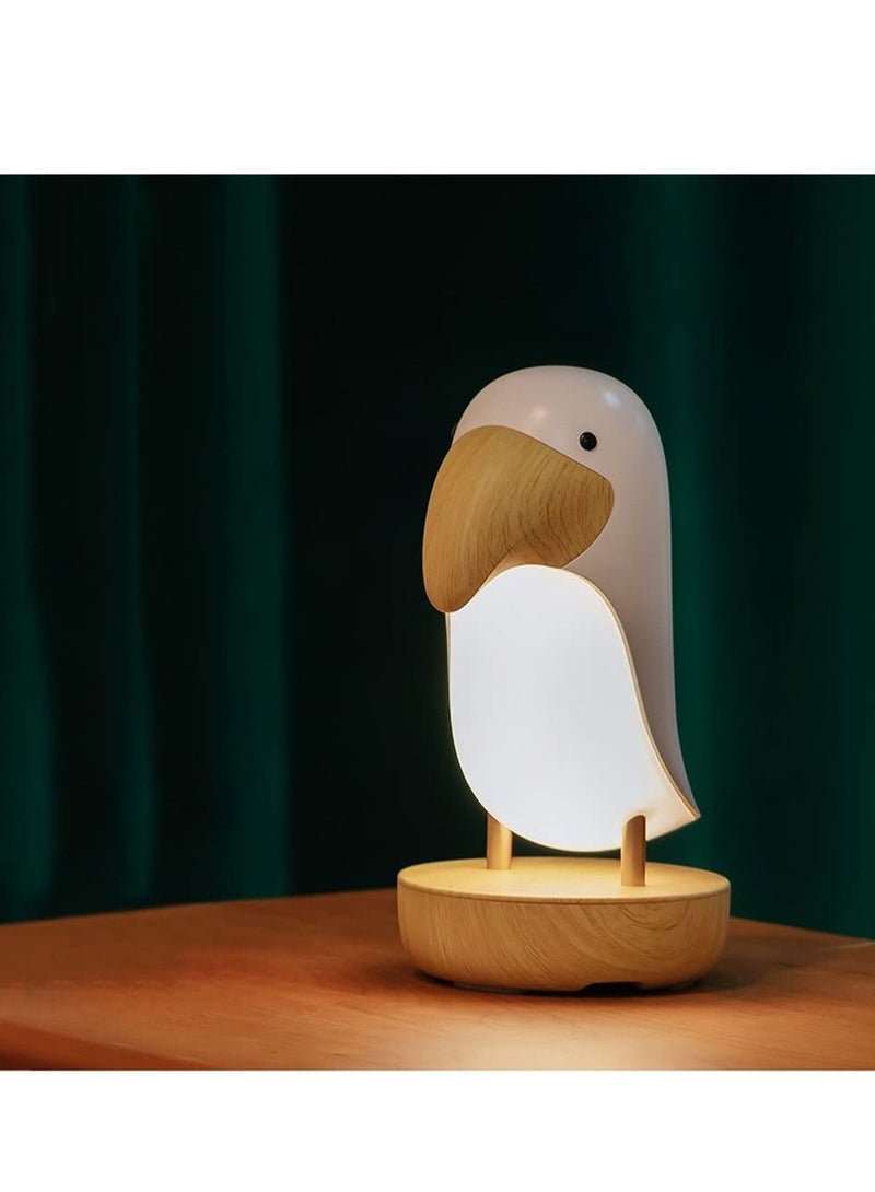 Cartoon Animal Toucan Bird Night Light, LED Charging Desk Lamp for Kids, Portable Creative Design Decorations Toys, Suitable Kids Girls Teenages