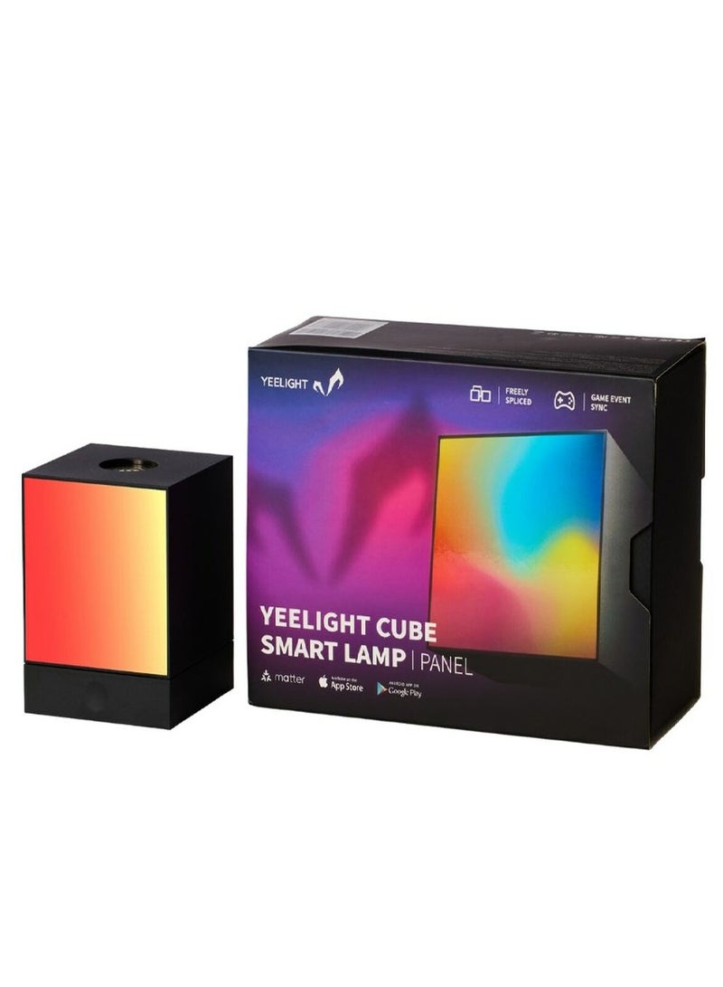 YEELIGHT Cube Smart Lamp Panel-Rooted Base Black, 16 Million Colors Option, RGBIC Individual Addressable, Dynamic Lighting, Music Flow, WiFi Connected, APP Control, for Bedroom, Living Room, Cube*1