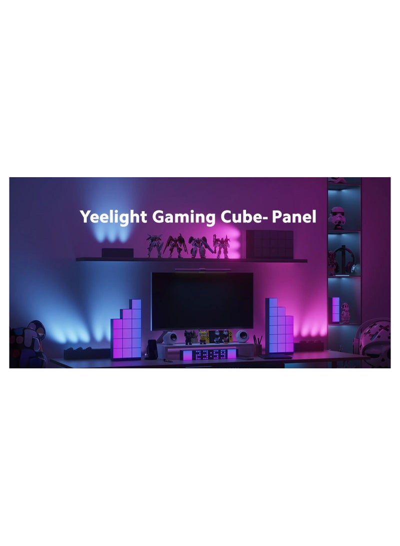 YEELIGHT Cube Smart Lamp Panel-Rooted Base Black, 16 Million Colors Option, RGBIC Individual Addressable, Dynamic Lighting, Music Flow, WiFi Connected, APP Control, for Bedroom, Living Room, Cube*1
