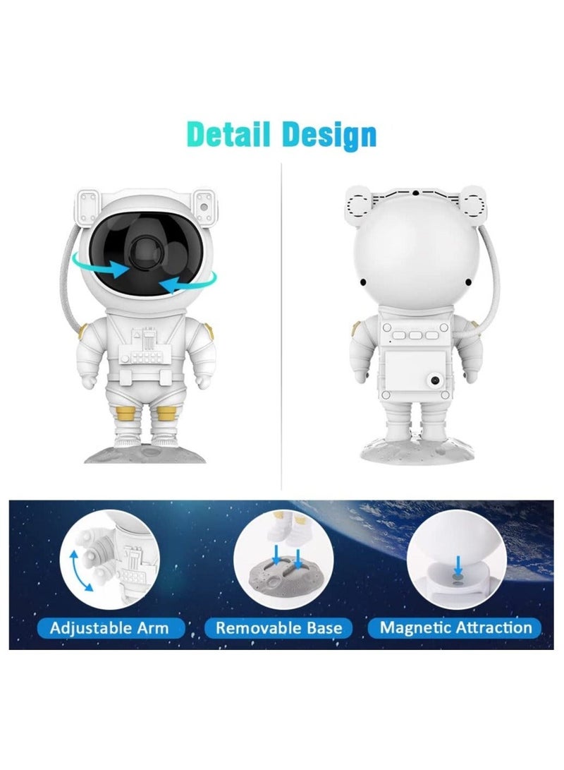 Kids Star Projector Night Light Astronaut LED Projection Lamp for Bedroom, Starry Night Light Projector with Timer, Remote Control and 360°Adjustable Head Angle,Right Galaxy Projector