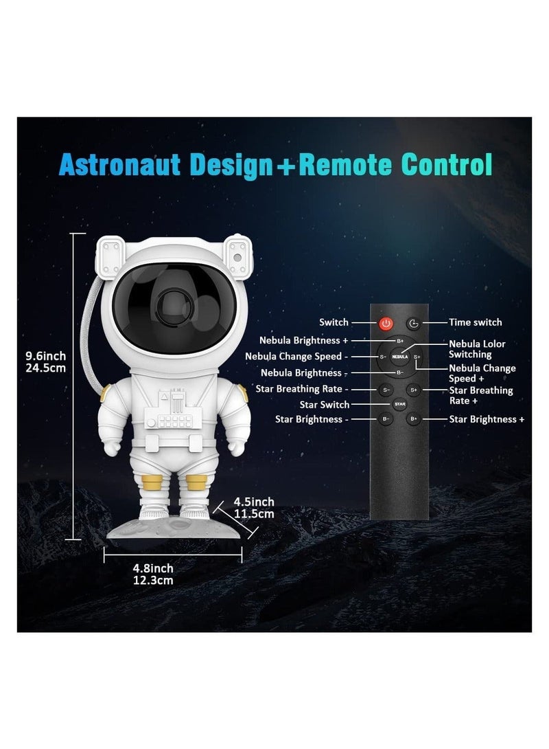 Kids Star Projector Night Light Astronaut LED Projection Lamp for Bedroom, Starry Night Light Projector with Timer, Remote Control and 360°Adjustable Head Angle,Right Galaxy Projector