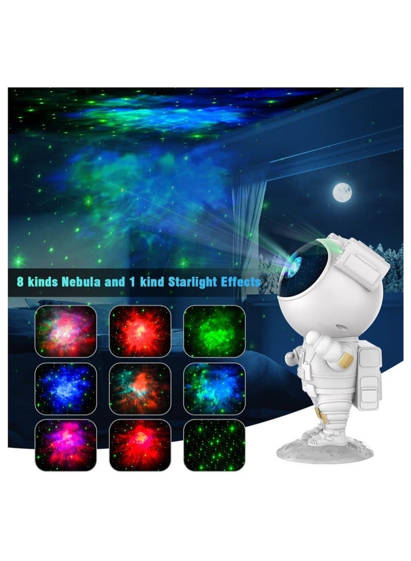 Kids Star Projector Night Light Astronaut LED Projection Lamp for Bedroom, Starry Night Light Projector with Timer, Remote Control and 360°Adjustable Head Angle,Right Galaxy Projector