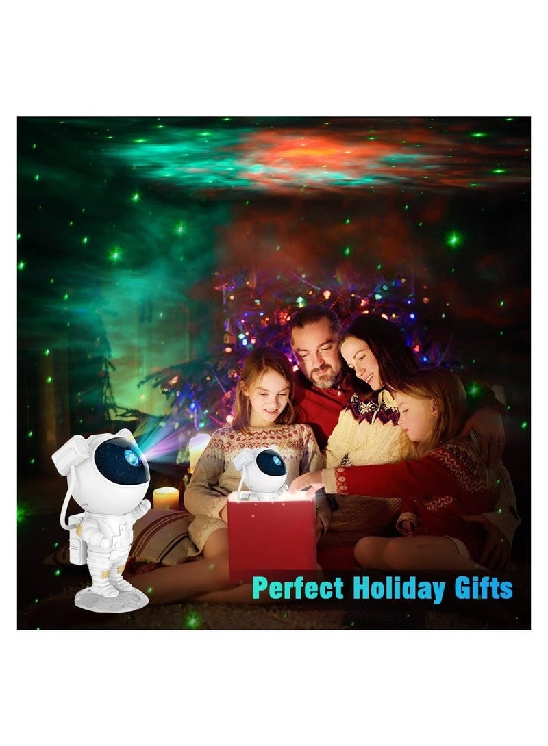 Kids Star Projector Night Light Astronaut LED Projection Lamp for Bedroom, Starry Night Light Projector with Timer, Remote Control and 360°Adjustable Head Angle,Right Galaxy Projector