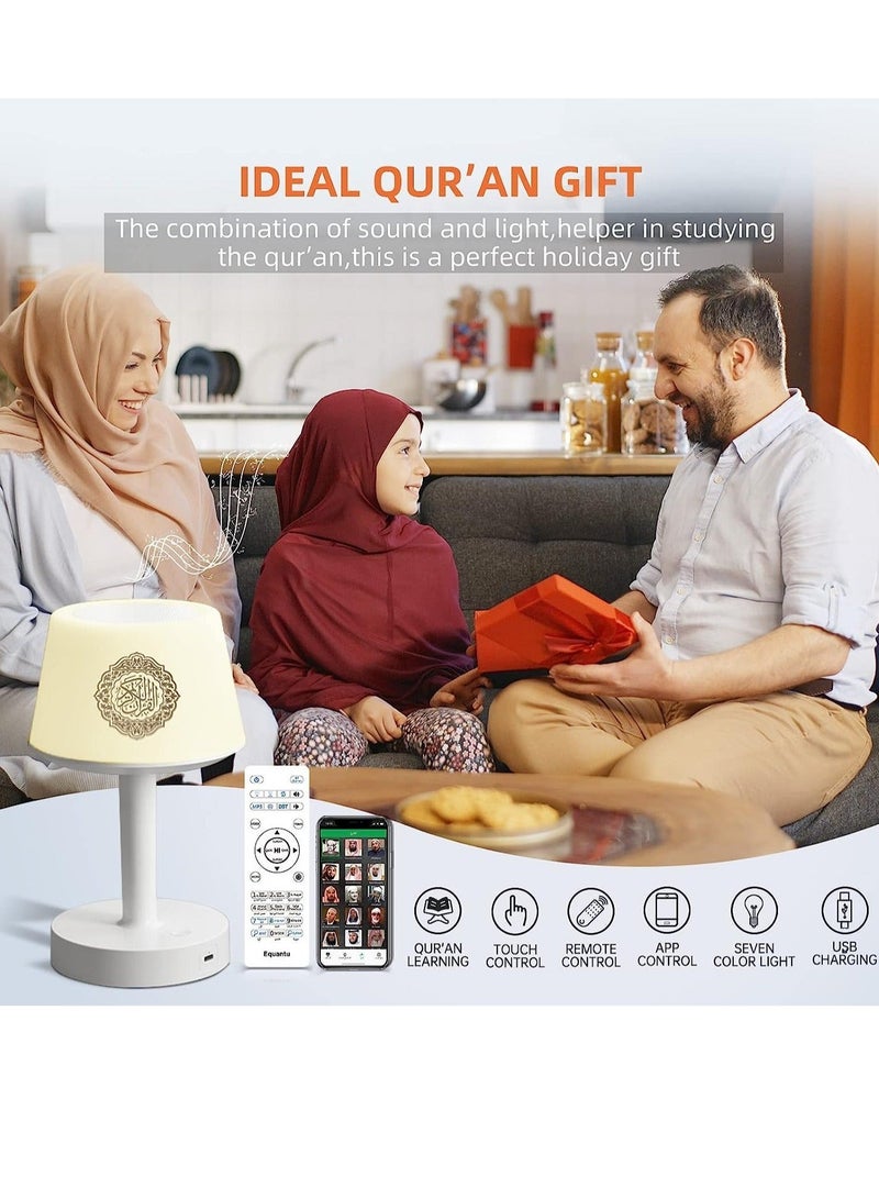 Table Lamp Quran Speaker,Muslim Bluetooth Speaker,Digital Speaker with Remote&Mobile App Night Light Desk Lamp for Kids