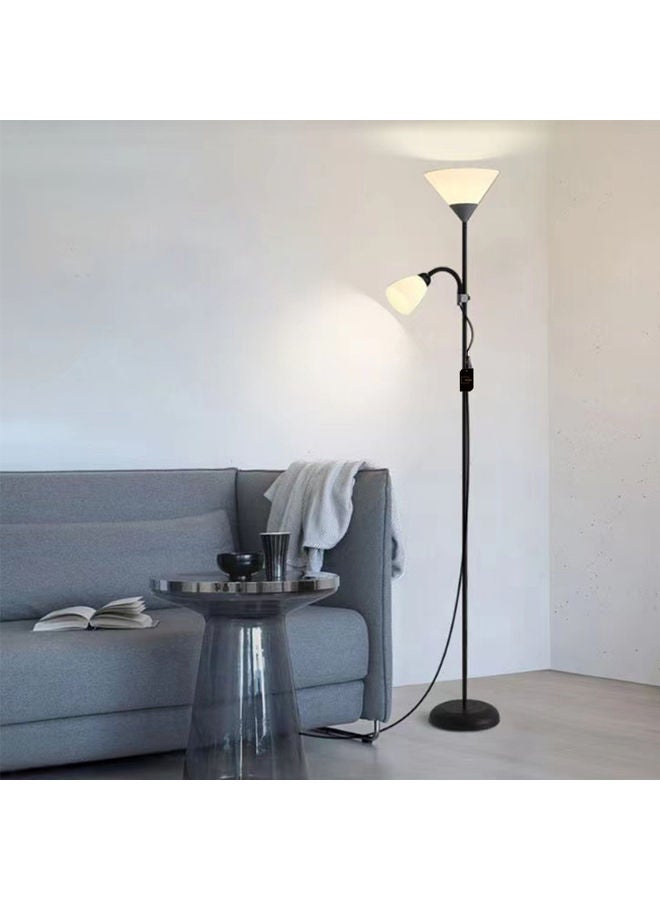 Simple Design Floor Lamp With Double Head Black