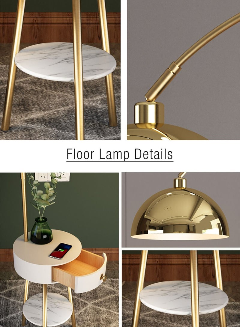 Floor Lamp with Drawer Standing Lamp Decor Lighting for Home Hotel Office Living Room Bedroom Office Salon Retail LED Three Colour Adjustable 12W Height Adjustable H168xW100xL38cm