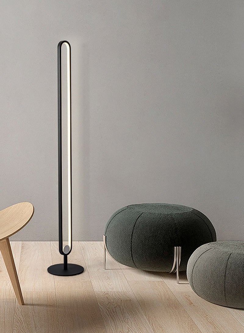 Modern Minimalist Floor Lamp Nordic Led Standing Lamp Decor Lighting for Home Office Bedroom Retail Warm White Lights Black Body 23W H130xL20xW20 cm