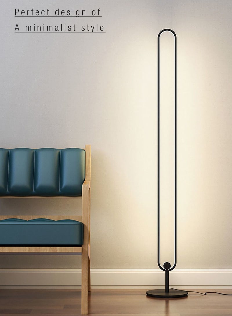 Modern Minimalist Floor Lamp Nordic Led Standing Lamp Decor Lighting for Home Office Bedroom Retail Warm White Lights Black Body 23W H130xL20xW20 cm