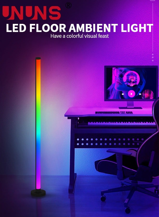 LED Corner Floor Lamp,RGB Color Changing Floor Lamp With Music Sync,Splice Type Standing Mood Light With Remote And App Control,  For Living Room Gaming Room Bedroom