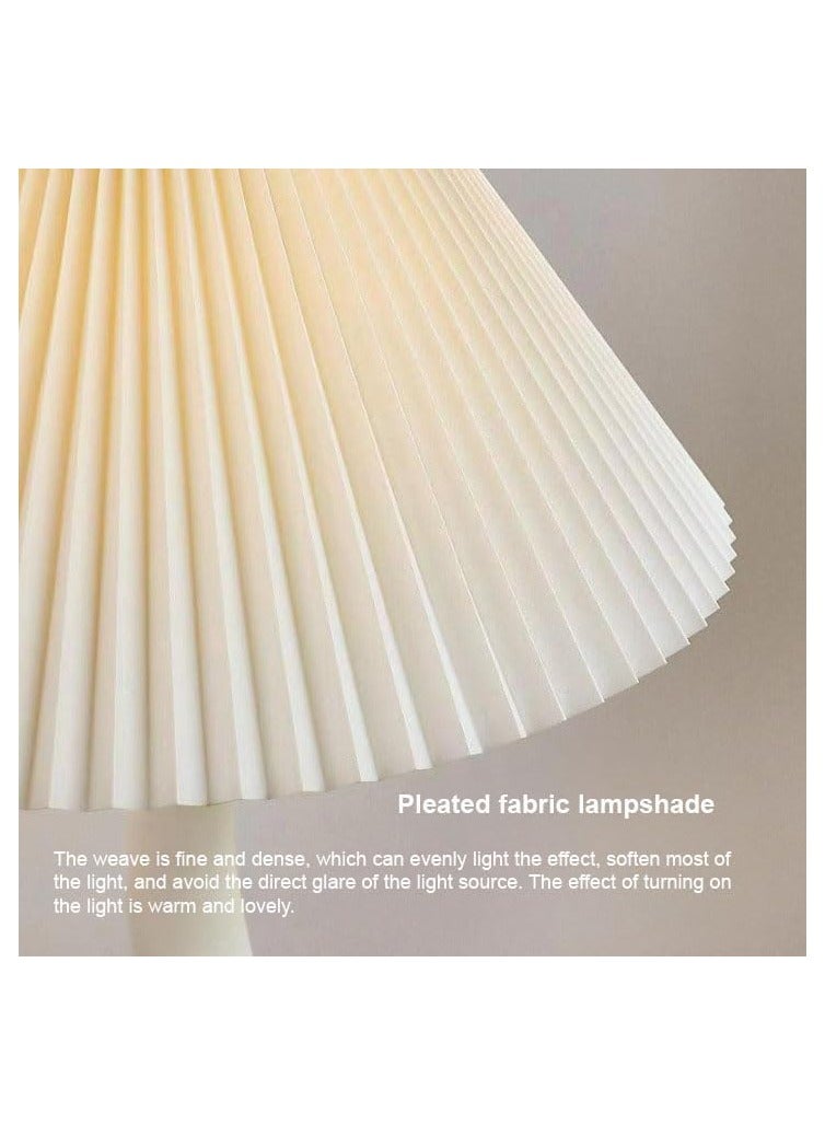 Twisted Pleated Floor Lamp, Curved Floor Standing Lamp with Pleated Lampshade LED Tricolored Bulb Plug, Side Standing Floor Light for Living room, Bedroom, Home, Office Decor.