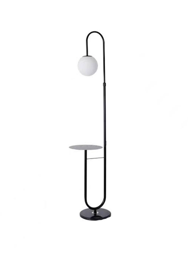 Nordic Modern Iron Atmosphere Standing Floor Lamp With Shelf Glass Lampshade With Coffee Tray