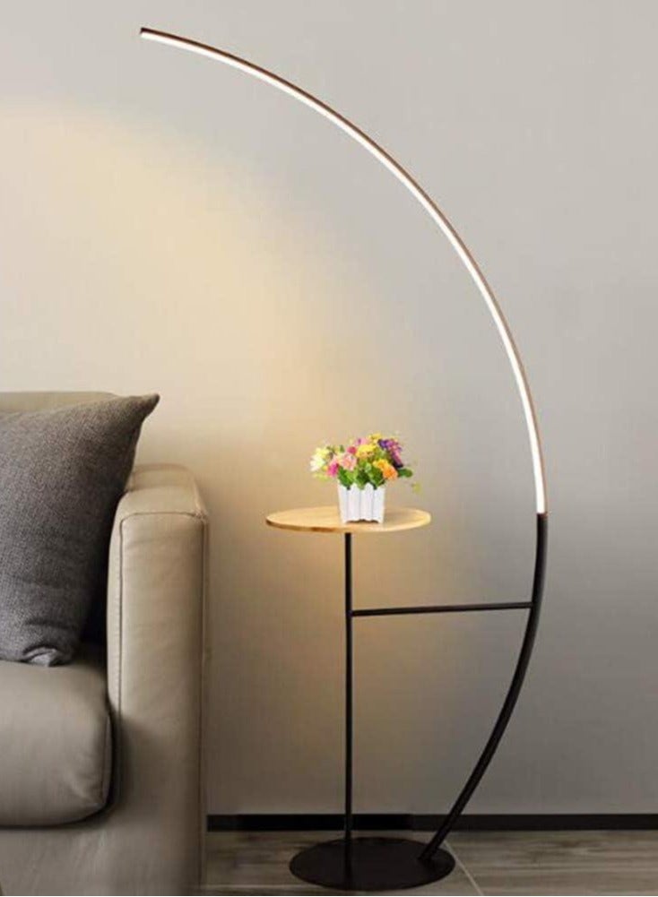 Modish Decorative Mope-Shape LED Floor Lamp Attached Round Table with Marble Top Energy Efficient