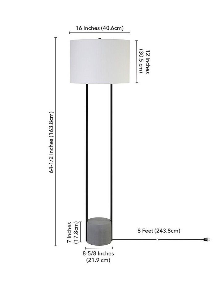 Modern Standing Floor Lamp with Outline Design and Metal & Marble Base