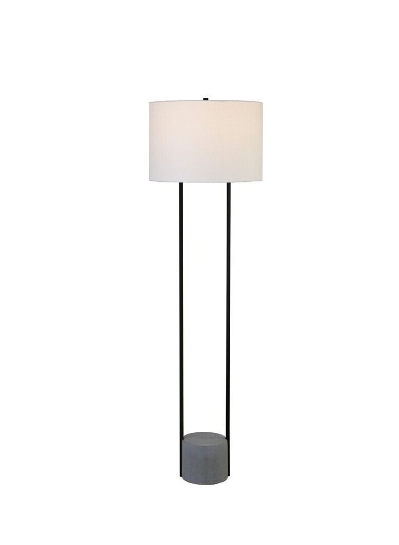 Modern Standing Floor Lamp with Outline Design and Metal & Marble Base