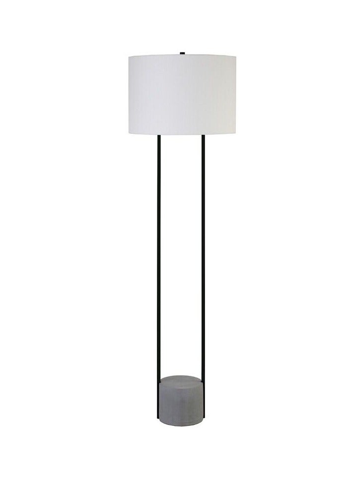 Modern Standing Floor Lamp with Outline Design and Metal & Marble Base