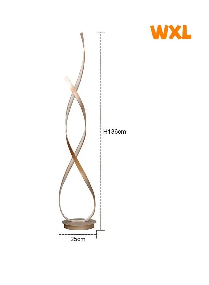 Modern Standing Floor Lamp with Curved Design LED Integrated Adjustable Brightness