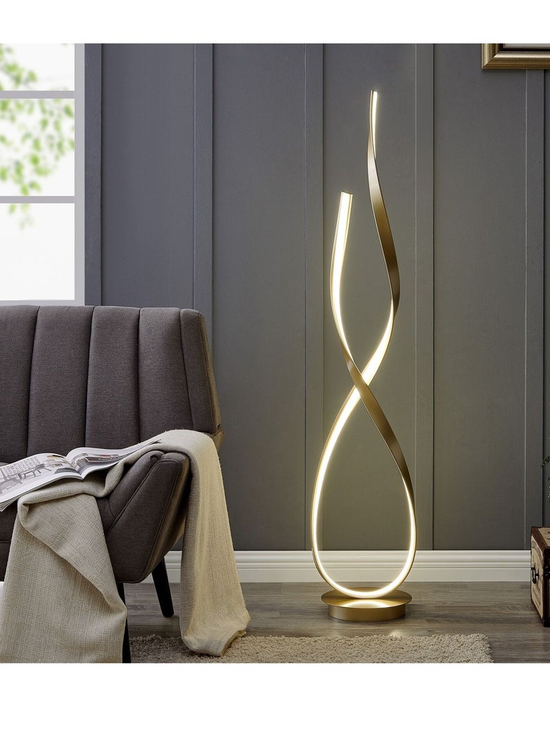 Modern Standing Floor Lamp with Curved Design LED Integrated Adjustable Brightness