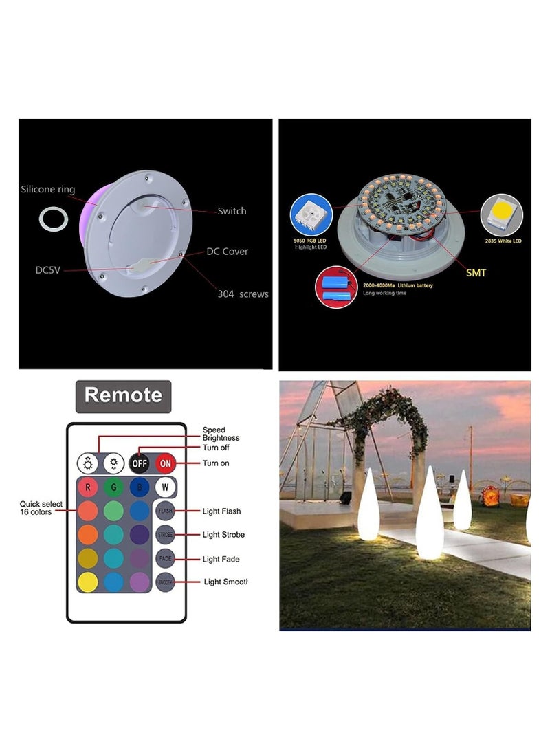 LED Solar Light Outdoor Waterproof Stand Floor Lamp Water Drop Landscape Light 16 Color Changeable Remote Control Outdoor Lamp for Garden Lawn Roadside Pathway Garden Decoration Wedding Event Lighting