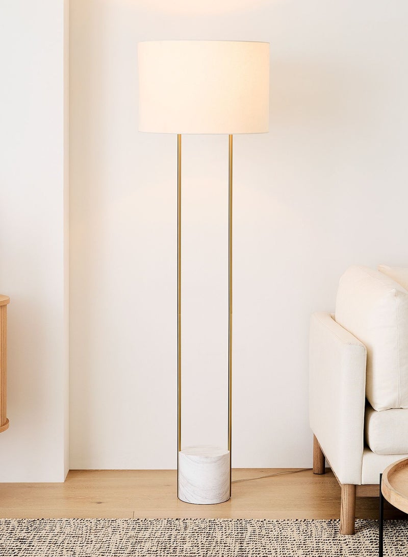 Modern Standing Floor Lamp with Outline Design and Metal & Marble Base