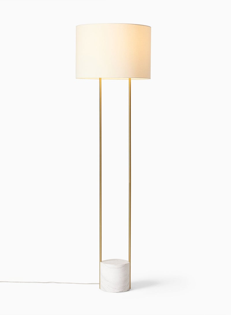 Modern Standing Floor Lamp with Outline Design and Metal & Marble Base