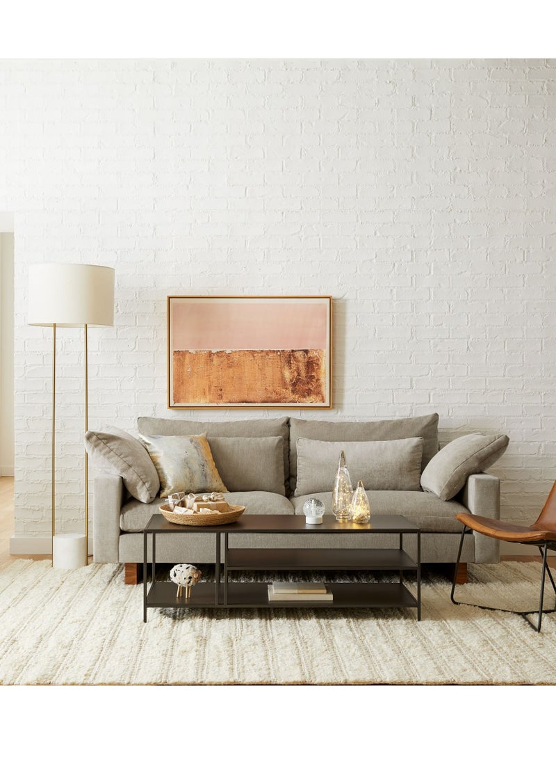 Modern Standing Floor Lamp with Outline Design and Metal & Marble Base