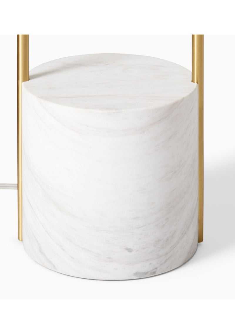 Modern Standing Floor Lamp with Outline Design and Metal & Marble Base