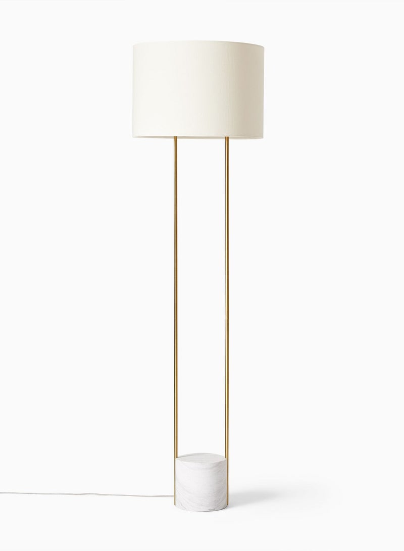 Modern Standing Floor Lamp with Outline Design and Metal & Marble Base