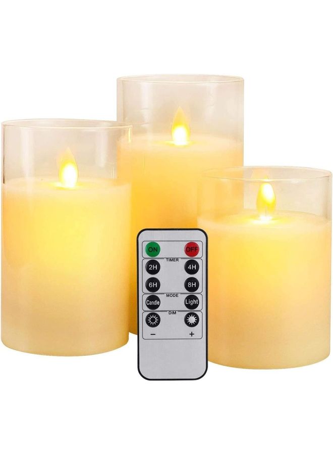 3-Piece LED Flameless Candle Set White