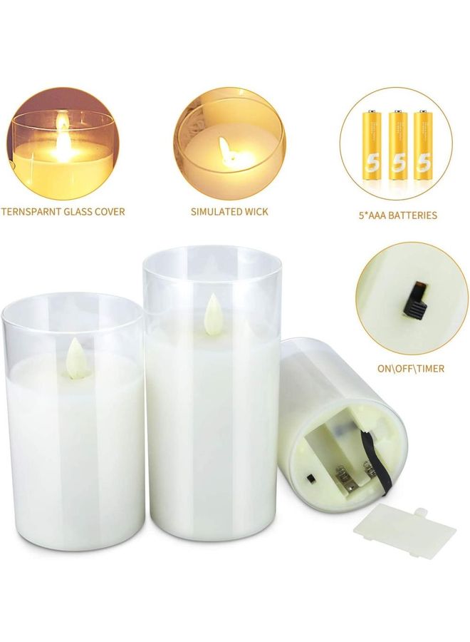 3-Piece LED Flameless Candle Set White