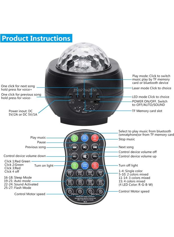 Remote Controller LED Projector Light Multicolour