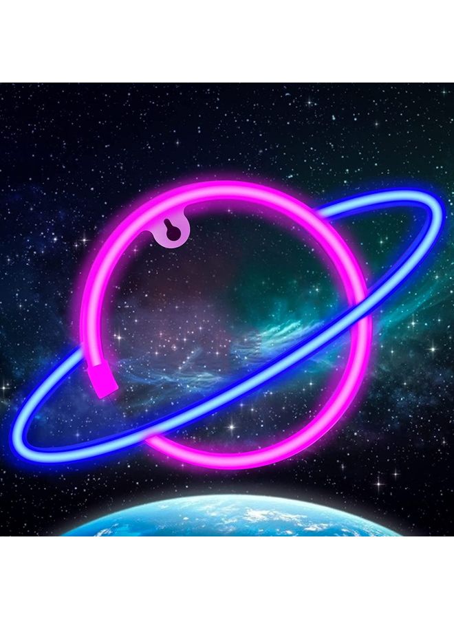 Planet Shaped Neon Light Pink/Blue