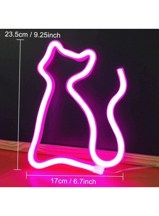 Cat LED Lamp Neon Light Pink