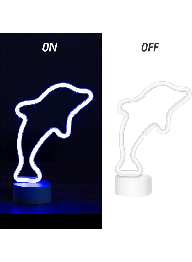 Dolphin Shaped  LED Neon Light Blue