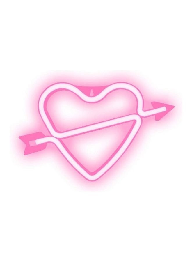 Cupid Love Neon Heart Sign LED Light Pink 29x18cm