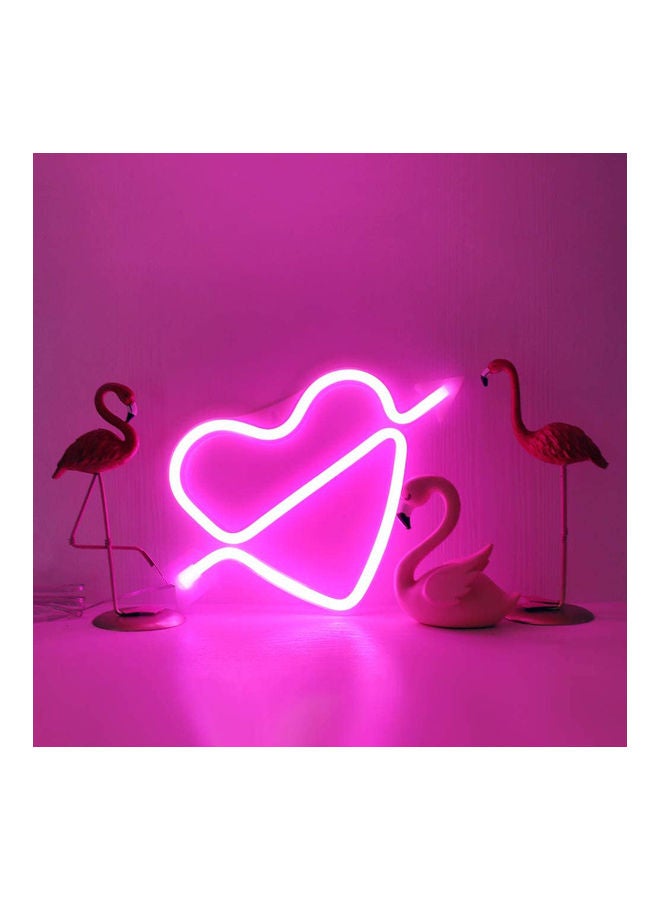 Cupid Love Neon Heart Sign LED Light Pink 29x18cm