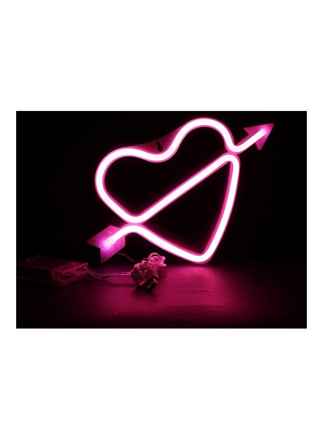 Cupid Love Neon Heart Sign LED Light Pink 29x18cm