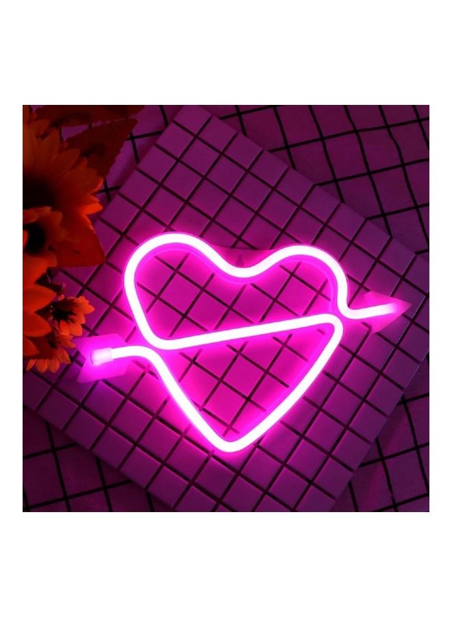 Cupid Love Neon Heart Sign LED Light Pink 29x18cm