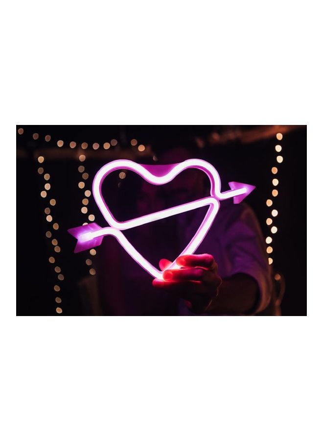 Cupid Love Neon Heart Sign LED Light Pink 29x18cm