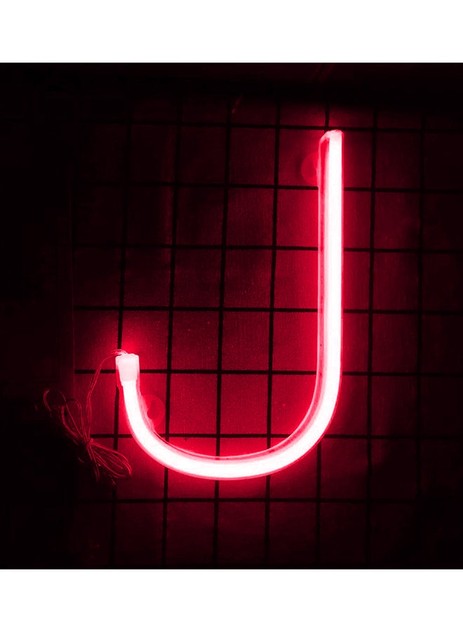 Letter J LED Light Red 30x15cm