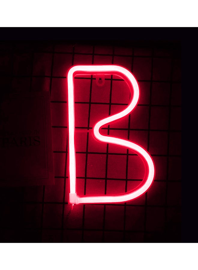 Neon Flex B Letter LED Light Red 30x18cm