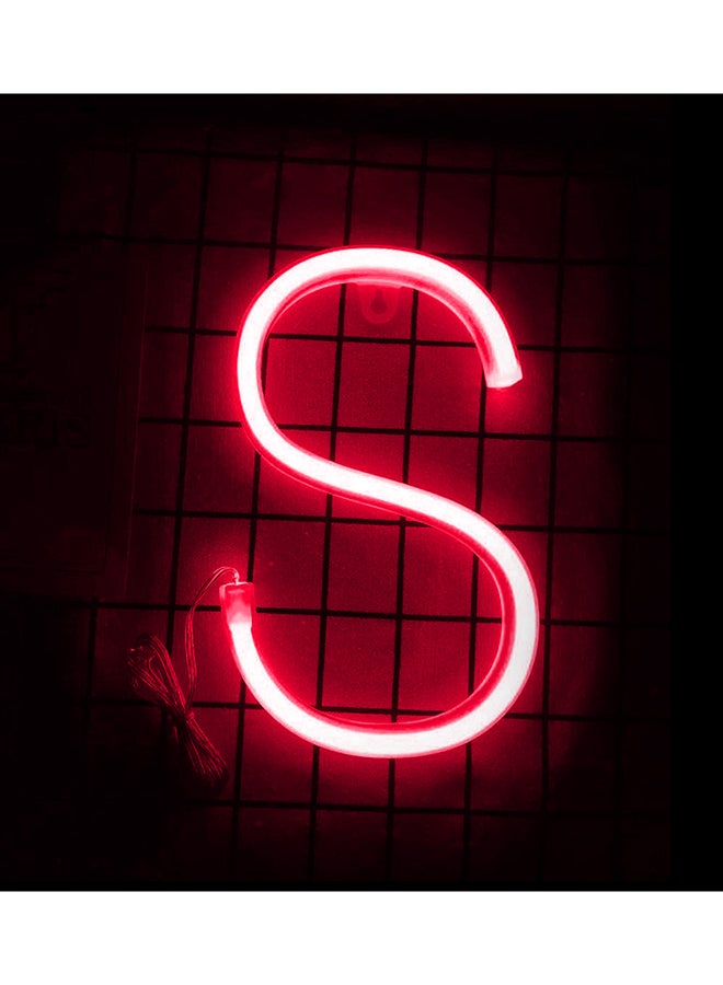 Neon Flex Letter S LED Light Red 30 x 20cm