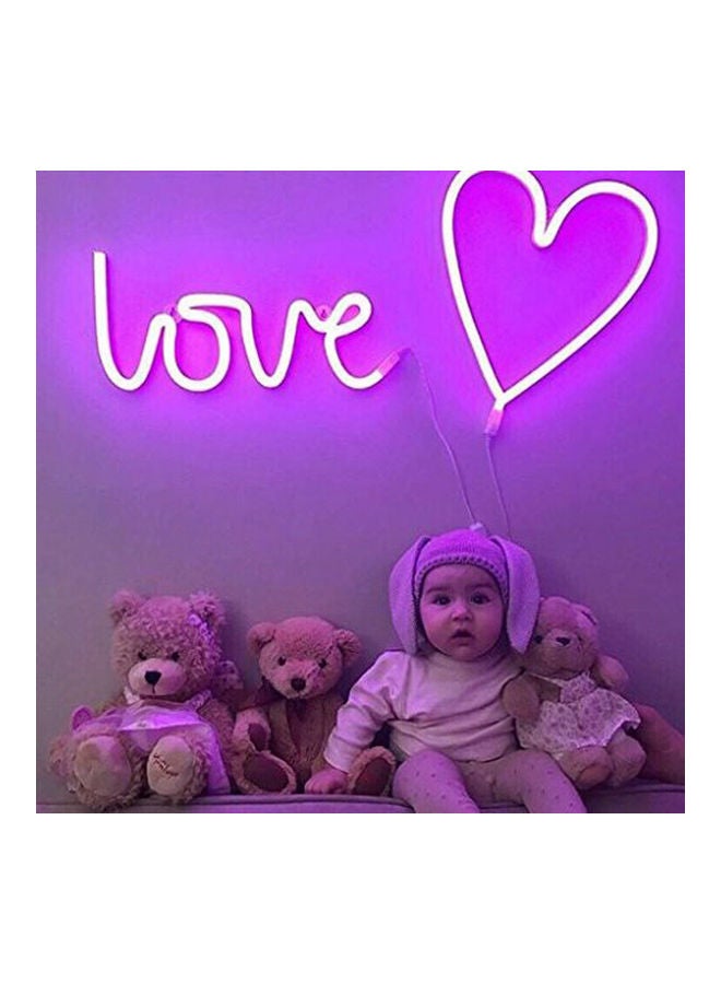 Love Sign Neon LED Light Purple 35 x 13cm