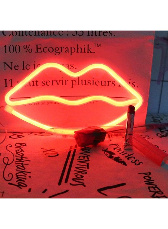 LIP Pattern Neon LED Light Red 26x14cm