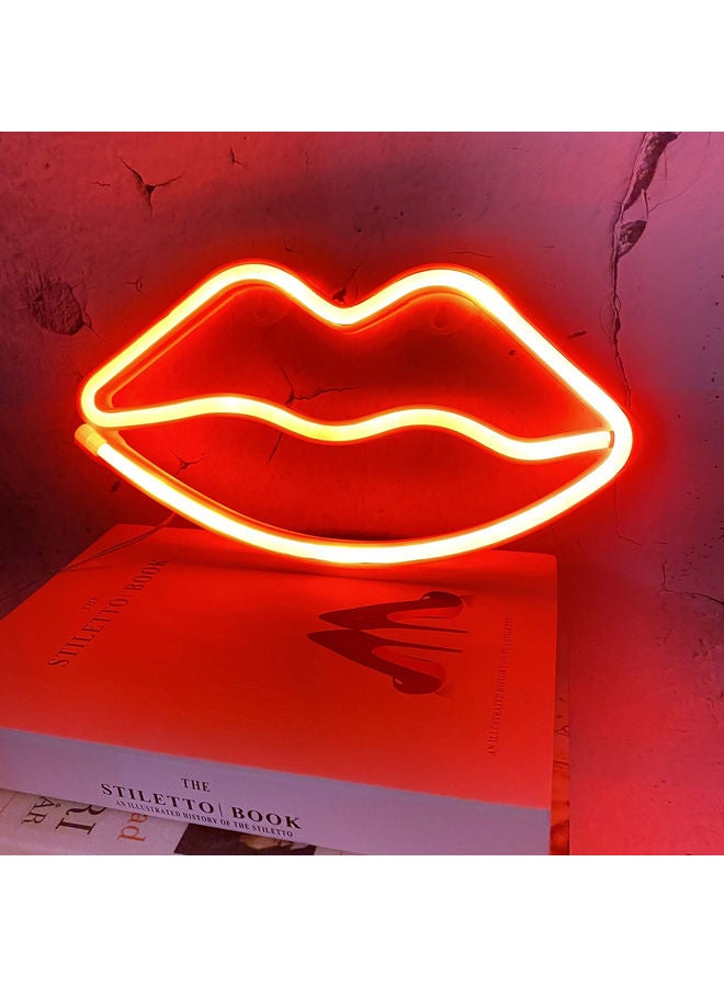 LIP Pattern Neon LED Light Red 26x14cm