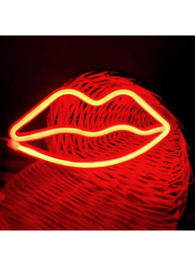 LIP Pattern Neon LED Light Red 26x14cm