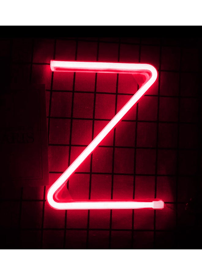 Neon Flex Letter Z LED Light Red 30 x 25cm