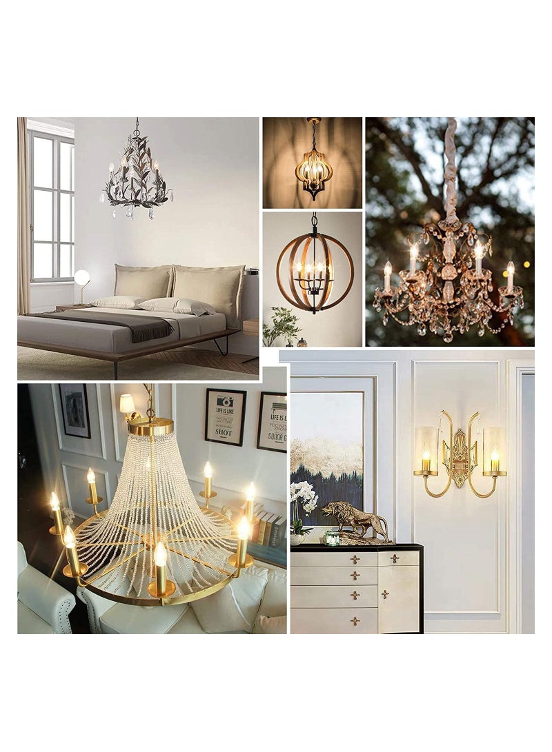 LED Candle Bulbs 4PCS E14 LED Filament Light Bulbs 4 Watt C35 Dimmable Cool Day Light White 2700K Classic Vintage Clear Glass 400LM 90% Energy Saving 10000h Life 40W Incandescent Equivalent