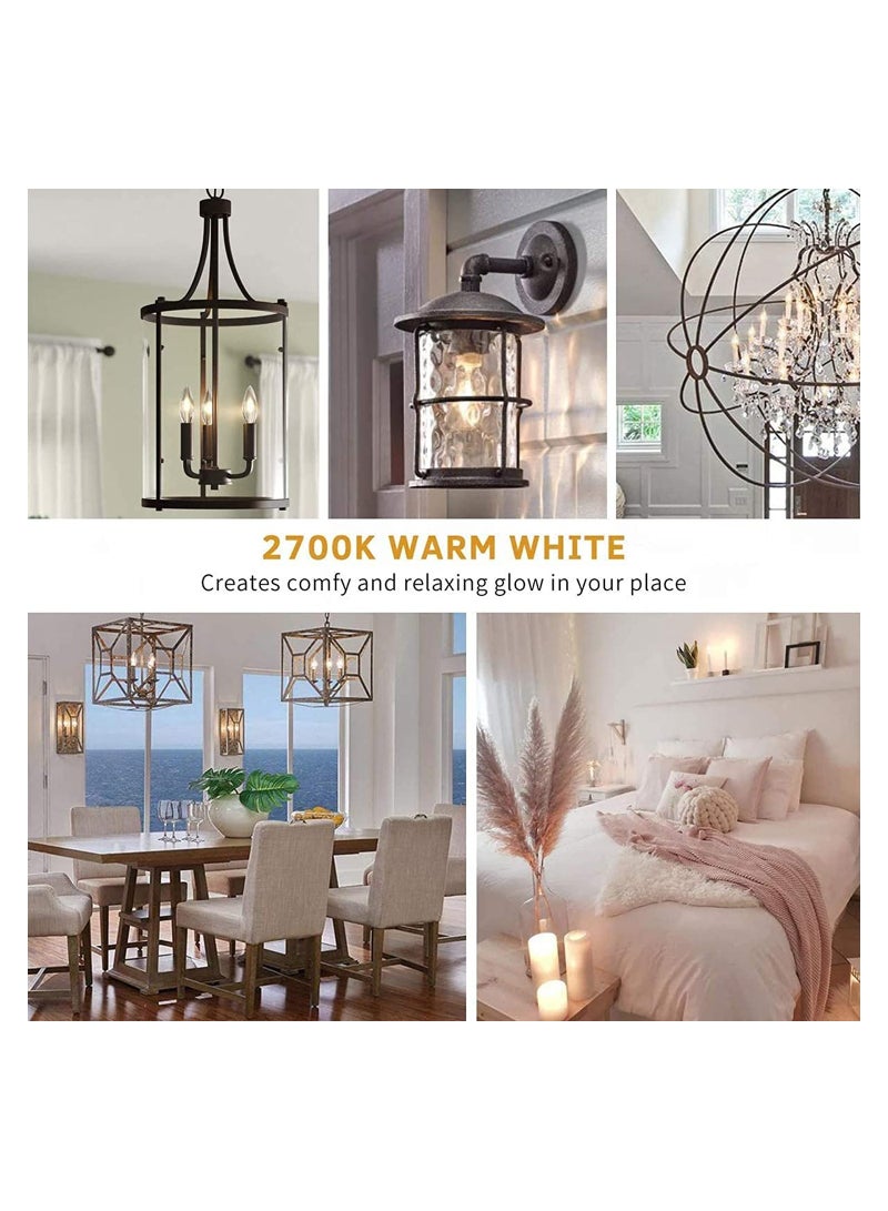 LED Candle Bulbs 4PCS E14 LED Filament Light Bulbs 4 Watt C35 Dimmable Cool Day Light White 2700K Classic Vintage Clear Glass 400LM 90% Energy Saving 10000h Life 40W Incandescent Equivalent