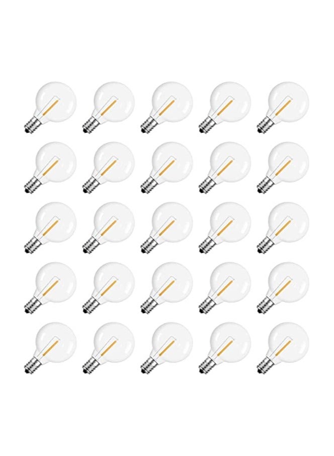 G40 Led Replacement Light Bulbs E12 Screw Base Shatterproof LED Globe Bulbs Light for Outdoor String Lights Warm White 2200K Light Bulbs for Indoor Outdoor Patio Decor (25Pcs)